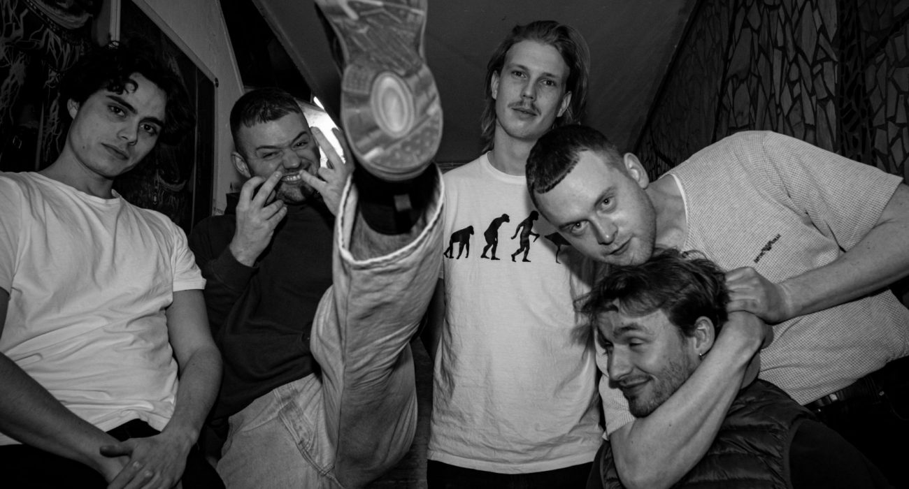 black and white portrait images of Danish punk band, Joyce, backstage at Loppen, Copenhagen.